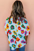 Leopard Pattern Drop Shoulder Oversized Knit Tee
