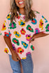Leopard Pattern Drop Shoulder Oversized Knit Tee