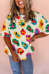 Leopard Pattern Drop Shoulder Oversized Knit Tee