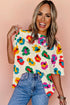 Leopard Pattern Drop Shoulder Oversized Knit Tee
