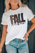 Leopard Pattern Letter Graphic Soft Stretch Jersey Tee