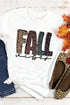 Leopard Pattern Letter Graphic Soft Stretch Jersey Tee