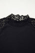 Leopard Pattern Mesh Patchwork Long Sleeve Top