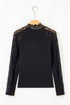 Leopard Pattern Mesh Patchwork Long Sleeve Top