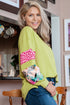 Leopard Pattern Patchwork Applique Split Sleeve Sweatshirt