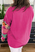 Leopard Pattern Patchwork Applique Split Sleeve Sweatshirt