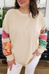 Leopard Pattern Patchwork Applique Split Sleeve Sweatshirt