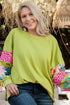 Leopard Pattern Patchwork Applique Split Sleeve Sweatshirt