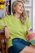 Leopard Pattern Patchwork Applique Split Sleeve Sweatshirt