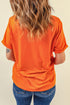 Leopard Pattern Pumpkin Graphic Crew Neck Short Sleeve Tee