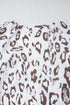 Leopard Pattern Ruched V Neck Three Quarter Sleeve Blouse
