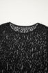 Leopard Pattern Sheer Mesh Long Sleeve Top