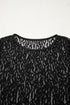 Leopard Pattern Sheer Mesh Long Sleeve Top
