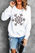 Leopard Pattern Snowflake Graphic Crew Neck Pullover Sweatshirt