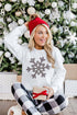 Leopard Pattern Snowflake Graphic Crew Neck Pullover Sweatshirt