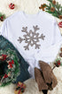 Leopard Pattern Snowflake Graphic Crew Neck Pullover Sweatshirt