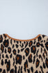 Leopard Plush Corduroy Trim Long Sleeve Jacket