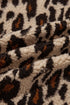 Leopard Plush Corduroy Trim Long Sleeve Jacket