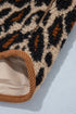 Leopard Plush Corduroy Trim Long Sleeve Jacket
