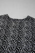 Leopard Polka Dot Print Ruffle Sleeve Tiered Flowy Blouse