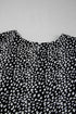 Leopard Polka Dot Print Ruffle Sleeve Tiered Flowy Blouse