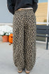 Leopard Print All Over Drawstring Loose Fit Western Jeans