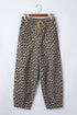 Leopard Print All Over Drawstring Loose Fit Western Jeans