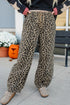 Leopard Print All Over Drawstring Loose Fit Western Jeans