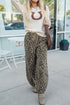 Leopard Print All Over Drawstring Loose Fit Western Jeans