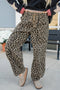 Leopard Print All Over Drawstring Loose Fit Western Jeans