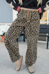 Leopard Print All Over Drawstring Loose Fit Western Jeans