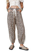 Leopard Print Ankle Length Elastic Waist Pants
