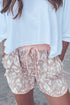 Leopard Print Arched Hem Elastic Waist Casual Shorts
