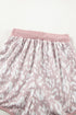 Leopard Print Arched Hem Elastic Waist Casual Shorts