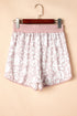 Leopard Print Arched Hem Elastic Waist Casual Shorts