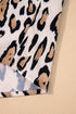 Leopard Print Balloon Sleeve Button Front Woven Blouse