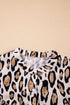 Leopard Print Balloon Sleeve Button Front Woven Blouse