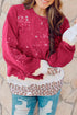 Leopard Print Bleached Effect Casual Pullover Sweatshirt