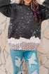 Leopard Print Bleached Effect Casual Pullover Sweatshirt