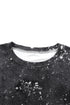 Leopard Print Bleached Effect Casual Pullover Sweatshirt