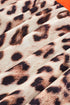Leopard Print Blocked Trim Puff Sleeve Dress