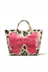 Leopard Print Bow Detail Sleek Structured Tote Handbag