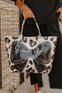 Leopard Print Bow Detail Sleek Structured Tote Handbag