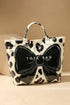 Leopard Print Bow Detail Sleek Structured Tote Handbag