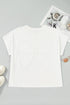 Leopard Print Bow Embroidered Patch Casual Tee