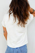 Leopard Print Bow Embroidered Patch Casual Tee
