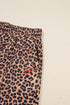 Leopard Print Bow Embroidery Wide Leg Pullover Pant Set