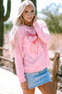 Leopard Print Bow Graphic Crew Neck Pullover Sweatshirt