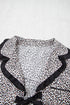 Leopard Print Bow Knot Patchwork Long Sleeve Lounge Set