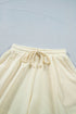 Leopard Print Bow Patched V Neck Drawstring Short Set